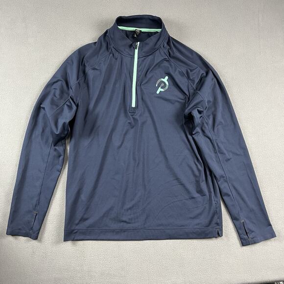 Rhone X Peloton Sweater Mens Large Blue Performance 1/4 Zip Cycling Pullover - Picture 1 of 9
